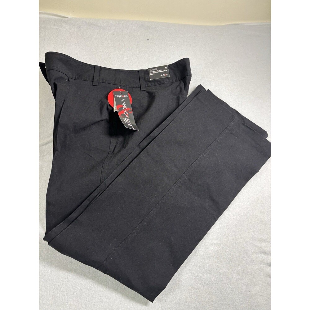 Style & Co Women's Dress Pants Size 12 Black Stretch Flared Leg NEW 344